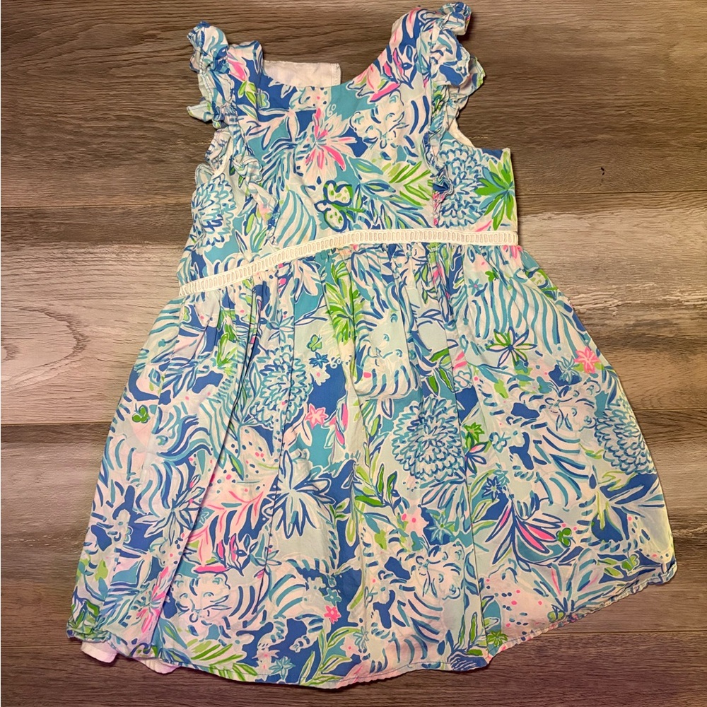 Lilly Pulitzer Blue and Pink Floral Kids Dress
